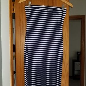 Blue/white Strapless Tube Dress